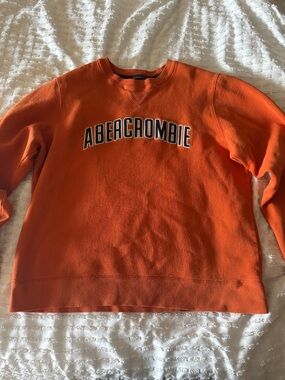 Abercrombie & Fitch Orange Crewneck with Chest Logo